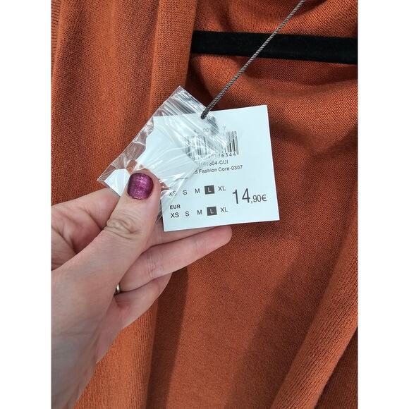 NWT Tex By Max Azria Women's Brown Long Sleeve Open Front Cardigan Size L - Picture 4 of 5